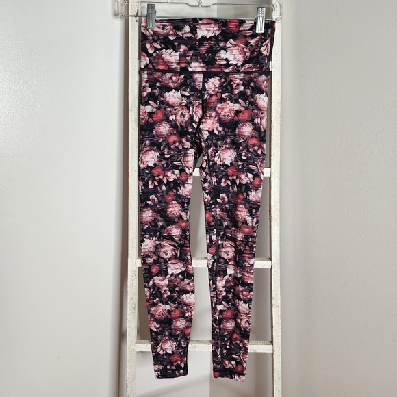 Lululemon leggings womens size 4 Fast & Free 7/8 Nulux 28 " floral high rise - Picture 5 of 6